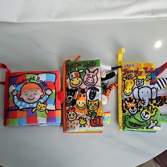 Jollybaby Colorful Soft Baby Books Set of 3 - Picture 1 of 12